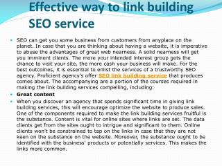 Effective way to link building SEO service