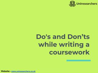 Do's and Donâ€™ts while writing a coursework