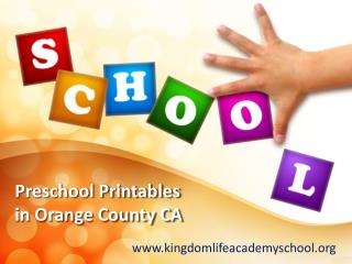 Preschool Printables in OC CA