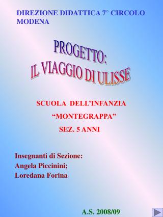 PROGETTO: IL VIAGGIO DI ULISSE