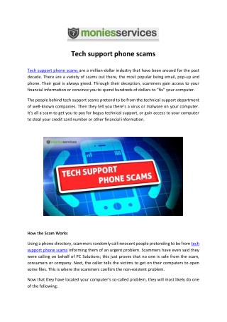 Tech support phone scams