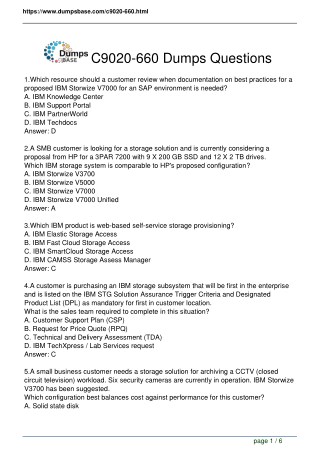 2018 Dumpsbase IBM C9020-660 Questions and Answers