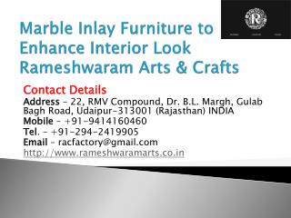 Marble Inlay Furniture to Enhance Interior Look Rameshwaram Arts & Crafts