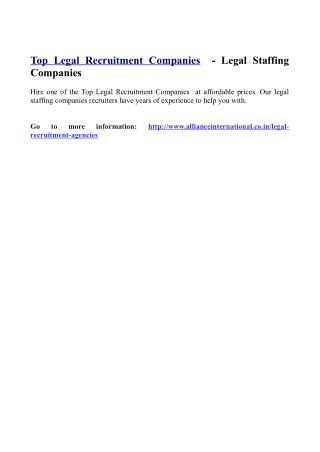 Top Legal Recruitment Companies- Legal Staffing Companies