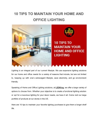 maintai house lighting