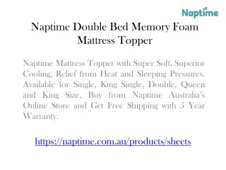 Naptime Double Bed Memory Foam Mattress Topper