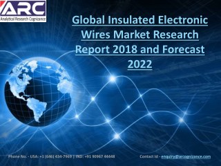 Insulated Electronic Wires Market: Expert research on current scenario, market analysis, product analysis & regional ana