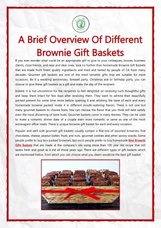 A Brief Overview Of Different Brownie Gift Baskets