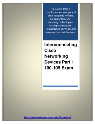 Cisco 100-105 Practice Questions