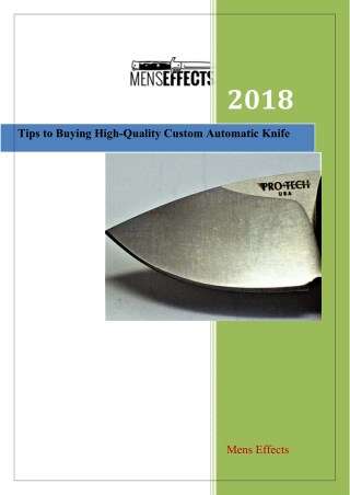 Tips to Buying High-Quality Custom Automatic Knife