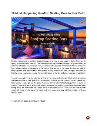 10 Most Happening Rooftop Seating Bars in New Delhi