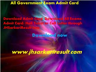 All Government Exam Admit Card