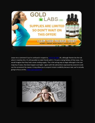 Gold Labs CBD - Solution For Reducing Stress In Body