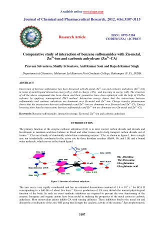 Comparative study of interaction of benzene sulfonamides with Zn-metal, Zn2 -ion and carbonic anhydrase (Zn2 -CA)