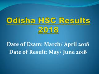 Odisha HSC Results 2018