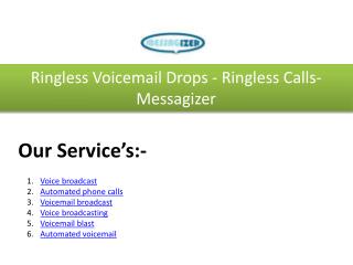 Ringless Voicemail Drops - Ringless Calls- Messagizer