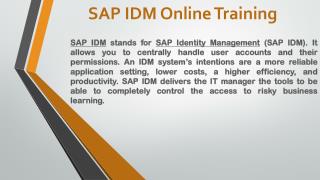 SAP IDM Overview