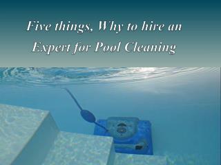 Five things, Why to hire an expert for Pool Cleaning