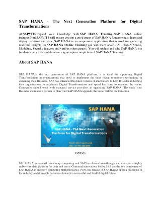 SAP HANA Training Material PDF