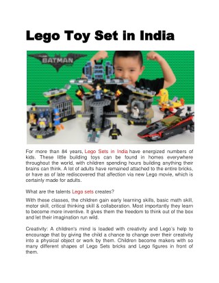 Lego Toy Set In India
