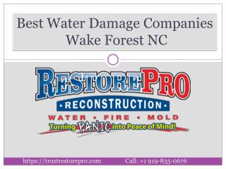 Best Water Damage Companies Wake Forest NC