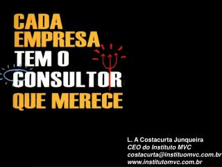 L. A Costacurta Junqueira CEO do Instituto MVC costacurta@instituomvc.com.br www.institutomvc.com.br