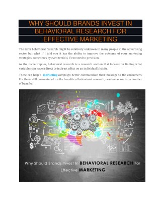 Why Should Brands Invest In Behavioral Research for Effective Marketing