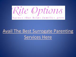 Avail The Best Surrogate Parenting Services Here