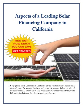 Solar Financing California