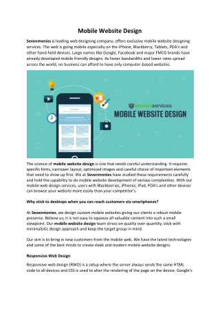 Mobile Website Design