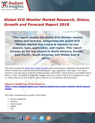 Global ecg monitor market research, status, growth and forecast report 2018