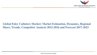 Global Foley Catheters Market: Market Estimation, Dynamics, Regional Share, Trends, Competitor Analysis 2012-2016 and Fo