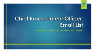 CPO Email List | CPO Mailing List | CPO Email Database