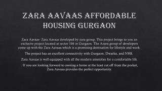 Zara Aavaas Affordable Housing Gurgaon