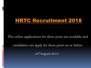 HRTC Recruitment 2018