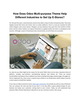 How Does Odoo Multi-purpose Theme Help Different Industries to Set Up E-Stores?