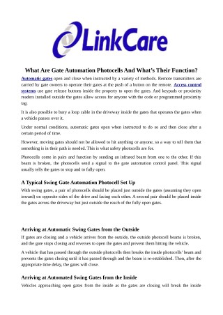 What Are Gate Automation Photocells And Whatâ€™s Their Function?