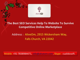 The Best SEO Services Help To Website To Survive Competitive Online Marketplace