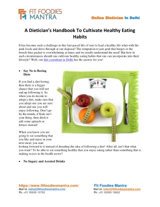 A Dieticianâ€™s Handbook To Cultivate Healthy Eating Habits
