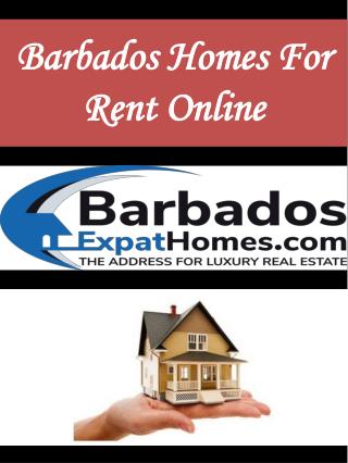 Barbados Homes For Rent Online