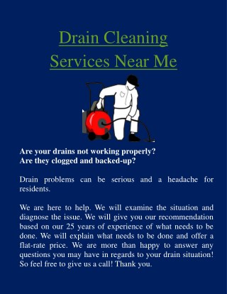 Drain Cleaning Services Near Me