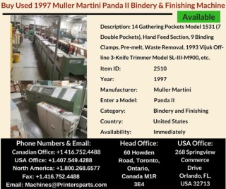 Buy Used 1997 Muller Martini Panda II Bindery and Finishing Machine