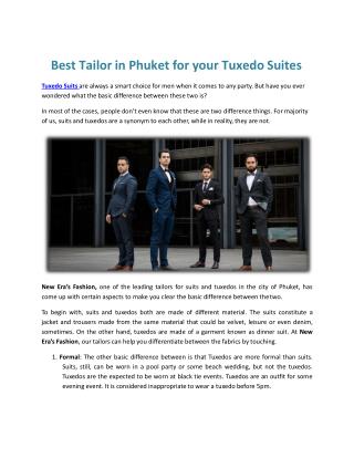 Tuxedo or Wholesale suits makers in Phuket