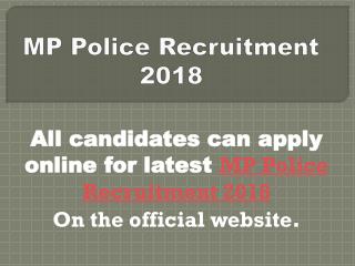 MP Police Recruitment 2018