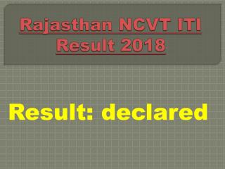 Rajasthan NCVT ITI Result 2018