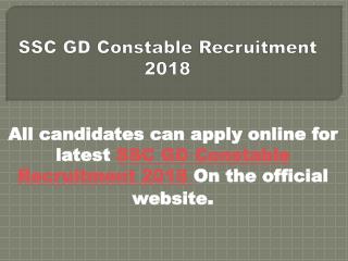 SSC GD Constable Recruitment 2018