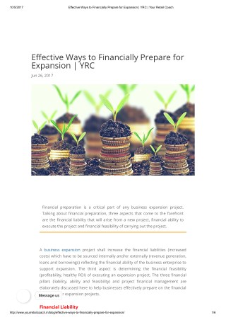 Effective Ways to Financially Prepare for Expansion | YRC