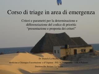 Corso di triage in area di emergenza