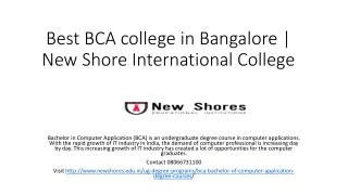 Best BCA college in Bangalore