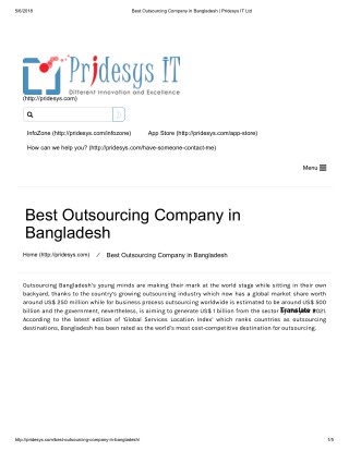 Best Outsourcing Company in Bangladesh | Pridesys IT Ltd